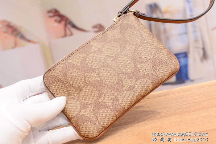 COACH蔻馳 原單級別 COACH 短款零錢包 拉鏈手包 簡單時尚 頭層牛皮 64233  Chz1286